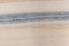 Mid 20th Century Blue Brown and Beige Striped Indian Dhurrie Cotton Rug - 2441866