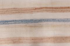 Mid 20th Century Blue Brown and Beige Striped Indian Dhurrie Cotton Rug - 2441868