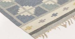 Mid 20th Century Blue Gray Ivory Swedish Snowflake Rug by Ingegerd Silow - 2441747