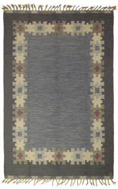 Mid 20th Century Blue Gray Swedish Rug by Ingegert Silow Woven I S - 2439891