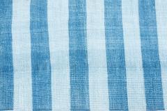 Mid 20th Century Blue Striped Indian Dhurrie Handmade Cotton Rug - 2441893