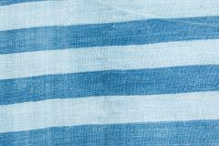 Mid 20th Century Blue Striped Indian Dhurrie Handmade Cotton Rug - 2441894