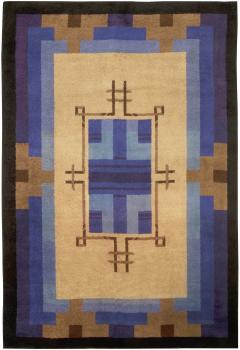 Mid 20th Century Bold French Art Deco Handmade Wool Rug - 2455759