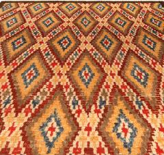 Mid 20th Century Bold Moroccan Red Blue Tan Yellow Cream Handmade Wool Rug - 2453335