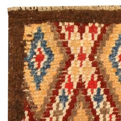 Mid 20th Century Bold Moroccan Red Blue Tan Yellow Cream Handmade Wool Rug - 2453336