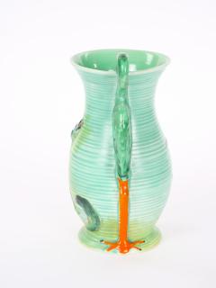 Mid 20th Century Burleigh Ware England Green Ceramic Heron Pitcher - 4823161