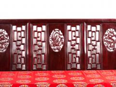 Mid 20th Century Chinese Carved Rosewood Long Bench Sofa - 3986296