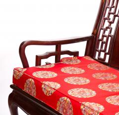 Mid 20th Century Chinese Carved Rosewood Long Bench Sofa - 3986299