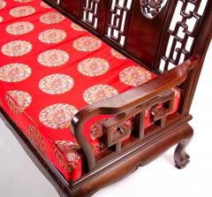 Mid 20th Century Chinese Carved Rosewood Long Bench Sofa - 3986302