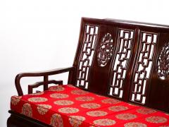 Mid 20th Century Chinese Carved Rosewood Long Bench Sofa - 3986303