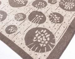 Mid 20th Century Double Sided Botanic Gray Swedish Flat Weave Wool Rug by Orsa - 3582288