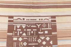 Mid 20th Century Finnish Geometric Brown Beige and Yellow Wool Rug - 4122510