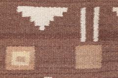 Mid 20th Century Finnish Geometric Brown Beige and Yellow Wool Rug - 4122557