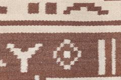 Mid 20th Century Finnish Geometric Brown Beige and Yellow Wool Rug - 4122561
