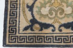 Mid 20th Century Floral Beige Blue Green Yellow Japanese Handwoven Wool Rug - 2441439