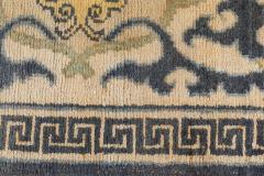 Mid 20th Century Floral Beige Blue Green Yellow Japanese Handwoven Wool Rug - 2441440