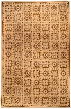 Mid 20th Century French Aubusson Camel Brown and Beige Carpet - 2456273