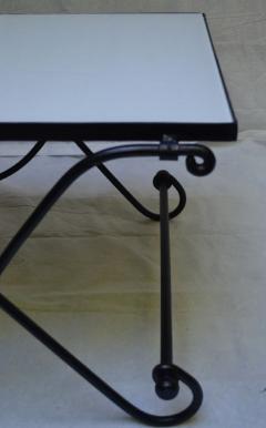 Mid 20th Century French Iron and Glass Cocktail Table Stamped NAV - 572452