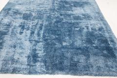 Mid 20th Century French Modern Blue Handmade Wool Rug - 3582514