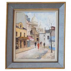 Mid 20th Century French Montmartre Place du Tertre Oil on Canvas Sacr C ur - 4473789