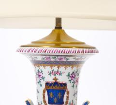Mid 20th Century French Porcelain Urn Shaped Table Lamps Gilt Gold Accents - 3885764