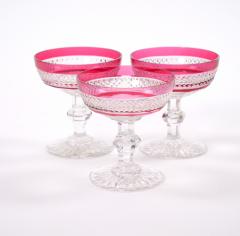 Mid 20th Century French Saint Louis Ruby Crystal Coupe Service For 8 People - 3886135