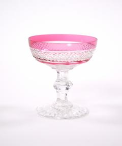 Mid 20th Century French Saint Louis Ruby Crystal Coupe Service For 8 People - 3886136