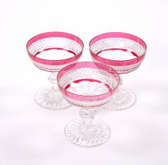 Mid 20th Century French Saint Louis Ruby Crystal Coupe Service For 8 People - 3886137