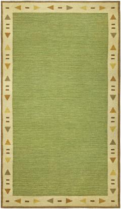 Mid 20th Century Green Swedish Flat Woven Rug - 2439769