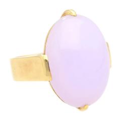 Mid 20th Century Gumps Signed 23 94 Carat Lavender Jade and Yellow Gold Ring - 3500456