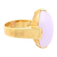 Mid 20th Century Gumps Signed 23 94 Carat Lavender Jade and Yellow Gold Ring - 3500457