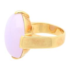 Mid 20th Century Gumps Signed 23 94 Carat Lavender Jade and Yellow Gold Ring - 3500458