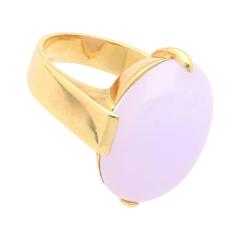 Mid 20th Century Gumps Signed 23 94 Carat Lavender Jade and Yellow Gold Ring - 3500459