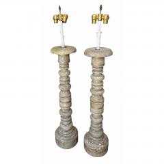 Mid 20th Century Italian Country Column Form Table Lamps a Pair - 4795185