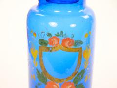 Mid 20th Century Italian Gilt and Hand Painted Cobalt Blue Glass Apothecary Jars - 4793723