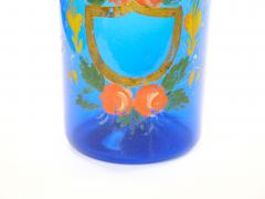 Mid 20th Century Italian Gilt and Hand Painted Cobalt Blue Glass Apothecary Jars - 4793724