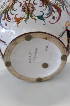 Mid 20th Century Italy Faenza Production Ceramic Vase Signed - 4292387