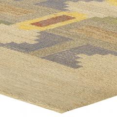 Mid 20th Century Judith Johansson Soldis Swedish Beige Blue Yellow Wool Rug - 2439950