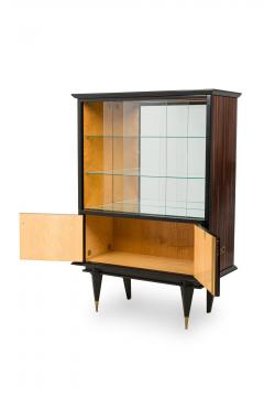 Mid 20th Century Macassar Ebony Wood Art Deco Style Vitrine Cabinet - 3546376