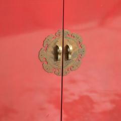 Mid 20th Century Modern Chinoiserie Red Lacquered Four Door Buffet Server - 4462338