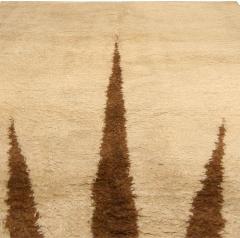 Mid 20th Century Moroccan Art Deco Design Natural Undyed Wool Rug - 2457047
