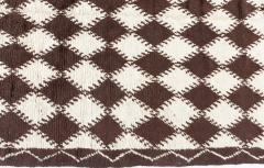 Mid 20th Century Moroccan Diamond Design Brown Beige Handmade Wool Rug - 4122500