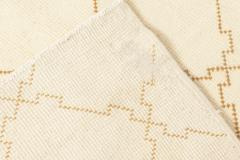 Mid 20th Century Moroccan Ivory and Brown Handmade Wool Rug - 2441929