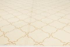 Mid 20th Century Moroccan Ivory and Brown Handmade Wool Rug - 2441935