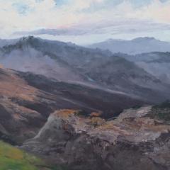 Mid 20th Century Oil Painting of Sheep in a Mountain Pasture Framed - 3295818