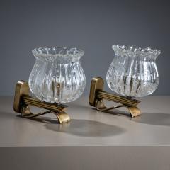 Mid 20th Century Pair of Wall Sconces attributed to Barovier Toso Italy - 4417962