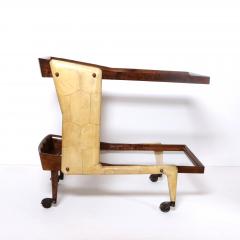 Mid 20th Century Parchment Bar Cart Italy Circa 1950s - 4451357