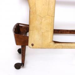 Mid 20th Century Parchment Bar Cart Italy Circa 1950s - 4451359