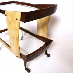 Mid 20th Century Parchment Bar Cart Italy Circa 1950s - 4451360