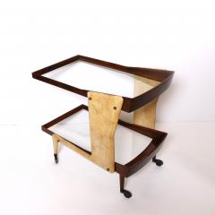 Mid 20th Century Parchment Bar Cart Italy Circa 1950s - 4451363